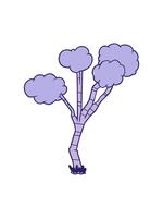 ändring Färg animering av tecknad serie gles träd video