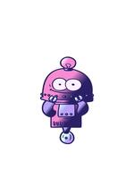 guppa och paus animering av robot med ljus Glödlampa video