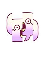 scissione movimento animazione di pendenza ombroso cartone animato di un' discorso bolla nel luminosa splendore colore video