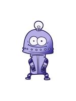 changing color animation of happy carton robot with light bulb cartoon element video