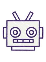 ändring Färg animering av robot huvud krita teckning i ljus glöd Färg video