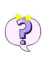 spinning stjärnor animering av tecknad serie fråga mark med Tal bubbla i slät lutning stil video