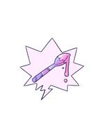 försäljning blixt animering av tecknad serie sked av honung med Tal bubbla i slät lutning stil video