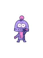 delning effekt animering av en Lycklig robot med ljus Glödlampa video