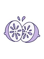 changing color animation of cartoon of a fresh lemon sliced in two video