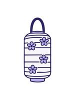 changing color animation of japanese paper lantern with floral pattern design video