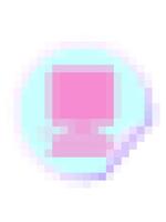 pixelize effect animation of computer with mouse and screen circular peeling sticker video