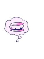 vågrätt vibrerande animering av smore tecknad serie med trodde bubbla i slät lutning stil video