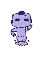 ändring Färg animering av tecknad serie robot bild video