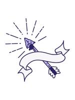 ändring Färg animering av skrolla baner med tatuering stil gammal flinta dricks pil video