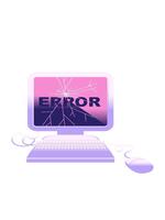 peso e pausa animazione di rotto computer illustrazione icona video