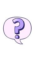 vågrätt vibrerande animering av tecknad serie fråga mark med Tal bubbla i slät lutning stil video