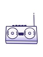 ändring Färg animering av lutning skuggad tecknad serie av en retro radio video