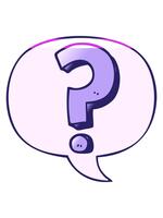 kraft upp animering av tecknad serie fråga mark med Tal bubbla i slät lutning stil video