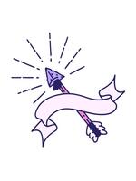 vicka och paus animering av skrolla baner med tatuering stil gammal flinta dricks pil video