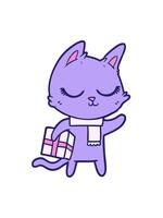 vibrant mouvement animation de calme chat dessin video