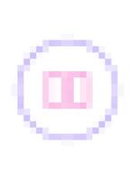 pixelize effect animation of line drawing cartoon of a pause button icon video