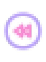 pixelize effect animation of rewind button symbol icon video