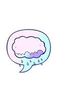 horizontally vibrating animation of rain cloud with speech bubble in smooth gradient style video