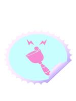 guppa och paus animering av cirkulär peeling klistermärke tecknad serie av en ringande hand klocka video