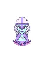 blinkning radiell rader animering av retro tatuering stil halv orc kämpe karaktär med naturlig tjugo tärningar rulla video