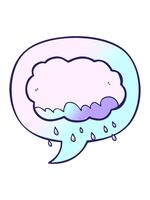 brillare leggero effetto animazione di pioggia nube con discorso bolla nel liscio pendenza stile video