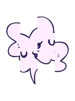 delning rörelse animering av Lycklig tecknad serie ansikte med Tal bubbla i slät lutning stil video