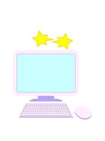 spinning stjärnor animering av dator med trådlös mus och tangentbord video