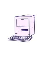 starburst effekt animering av hand dragen lutning tecknad serie klotter av en dator och tangentbord video