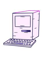 energia su animazione di mano disegnato pendenza cartone animato scarabocchio di un' computer e tastiera video