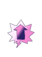 salto movimento animazione di cartone animato puntamento freccia con discorso bolla nel liscio pendenza stile video