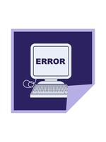 changing color animation of computer error illustration square peeling sticker video
