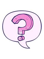 pixelizzare effetto animazione di cartone animato domanda marchio con discorso bolla nel retrò struttura stile video