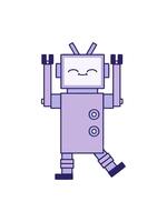 ändring Färg animering av tecknad serie av en robot bild video