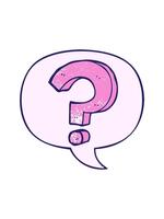 popping rörelse animering av tecknad serie fråga mark med Tal bubbla i retro textur stil video