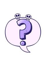 spinning skallar animering av tecknad serie fråga mark med Tal bubbla i slät lutning stil video