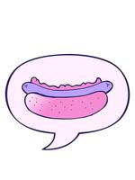 guppa och paus animering av tecknad serie varmkorv med Tal bubbla i slät lutning stil video