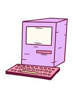 jiggle and pause animation of hand drawn cartoon doodle of a computer and keyboard in bright glow color video