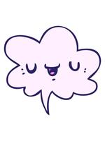 bobbande rörelse animering av Lycklig tecknad serie ansikte med Tal bubbla i slät lutning stil video