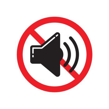 Do not make loud noise editable and scalable EPS format. Mute your phone sign, sound off symbol, silence icon, noise ban, keep quiet. Noise is prohibited, sign of prohibition. vector
