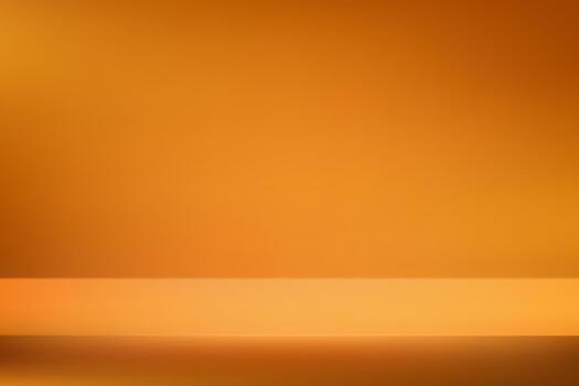 Empty Orange studio background. Empty Room Studio with table. Space for selling products, backdrop, wallpaper, background, text. Gradient table. illustration. vector