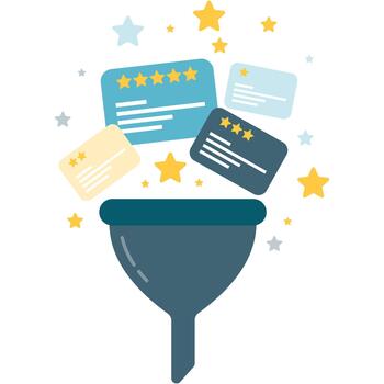 revisión clasificación filtrar para usuario interfaz vector