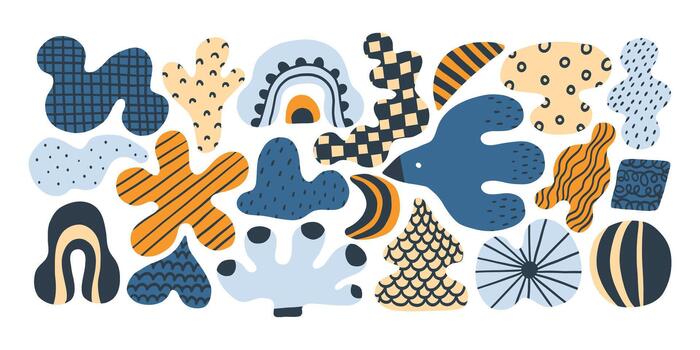 Colorful abstract shapes and patterns vector