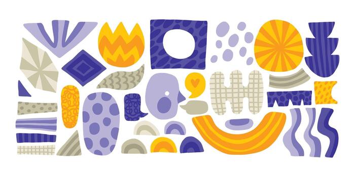 Colorful abstract shapes and patterns vector