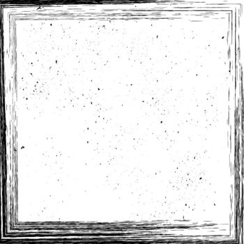 Square grunge frame. Textured ink border with copy space for social media story or post layout. Hand drawn frame. vector