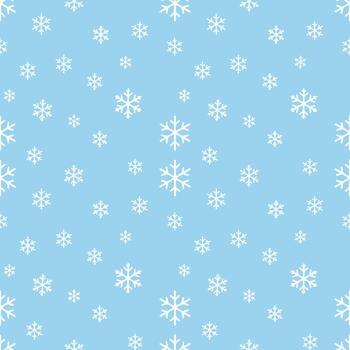 sin costura azul invierno antecedentes con blanco copos de nieve en un sencillo repitiendo modelo vector