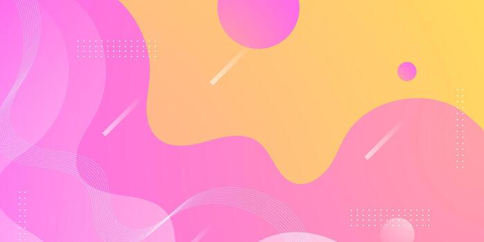 Abstract gradient yellow and pink wave background. Simple and trendy wave fluid liquid shapes pattern element concept background design. Colorful banner style. vector