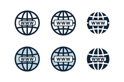Globe, planet icon set. Internet, global sphere. vector