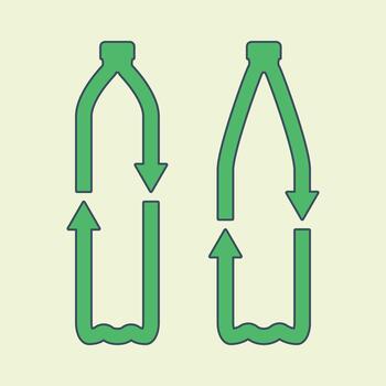 Pet bottles form mobius loop or recycling symbol with arrows vector
