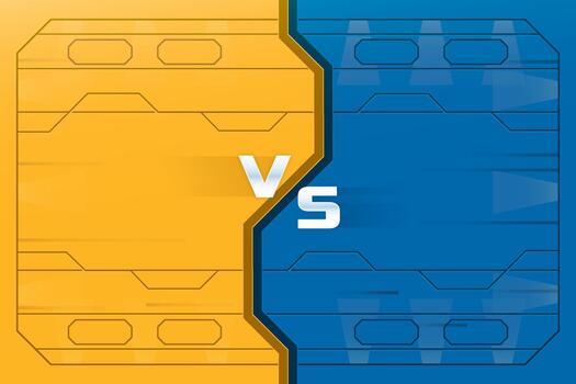 Vs background with futuristic space door. Player or team versus another. vector